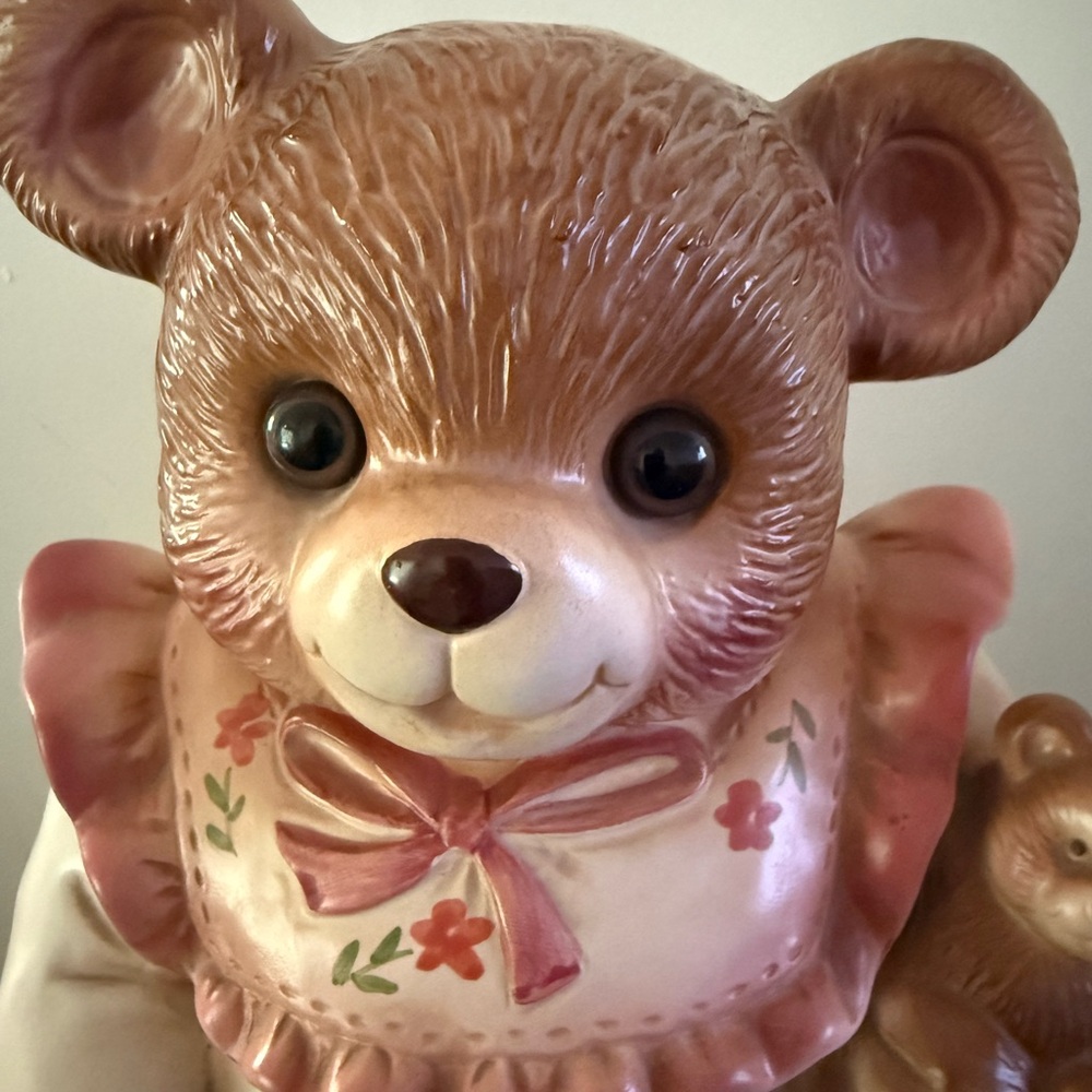 Vintage Cookie Jar Teddy Bear Ceramic 11" Inches Tall. - Picture 3 of 11